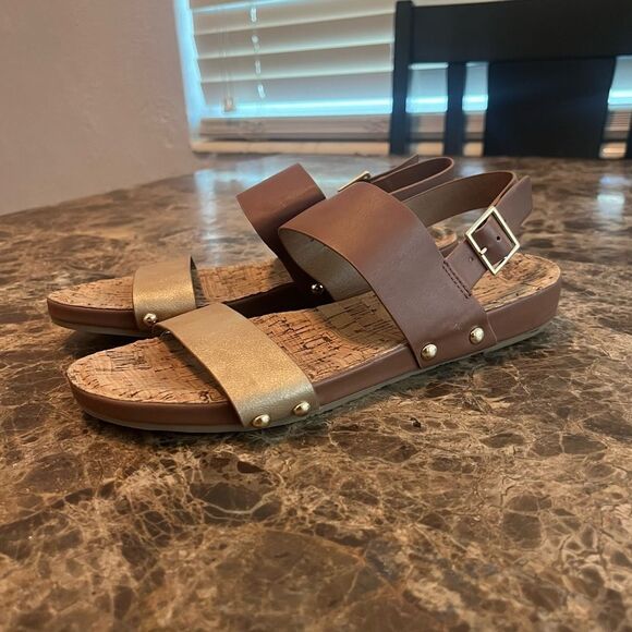 Restricted Women's Sandals Size 6.5 Brown & Gold - Picture 2 of 10